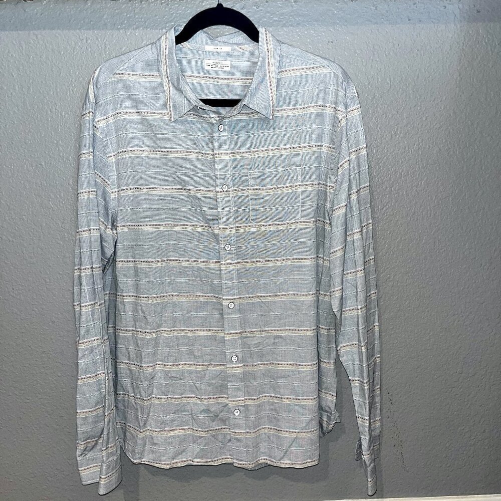 All Saints Allsaints Long Sleeve Button Up Men's Shirt - Southwestern Stripe Xxl